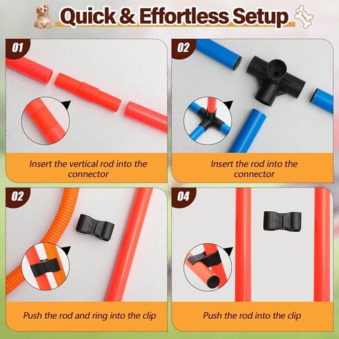 قطعتان من معدات تدريب خفة الحركة للكلاب، مجموعة أدوات تدريب الكلاب للمبتدئين، أدوات تدريب الكلاب، تتضمن حلقة القفز، والقفزات العالية، وحقائب تخزين للفناء الخلفي والخارجي والداخلي in Kuwait