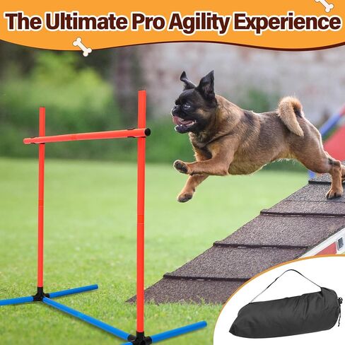 قطعتان من معدات تدريب خفة الحركة للكلاب، مجموعة أدوات تدريب الكلاب للمبتدئين، أدوات تدريب الكلاب، تتضمن حلقة القفز، والقفزات العالية، وحقائب تخزين للفناء الخلفي والخارجي والداخلي in Kuwait