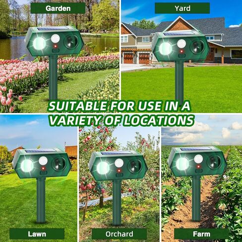 رادع للقطط في الفناء، رادع للقطط بالموجات فوق الصوتية في الهواء الطلق مع مستشعر حركة وأضواء وامضة، رادع للقطط يعمل بالطاقة الشمسية لحديقة ساحة الحديقة، عبوتان in Kuwait