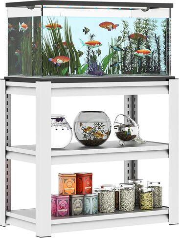Fish Tank Stand,3-tier Rack Shelf Heavy Duty Metal Frame Aquarium Stand 20 Gallon,Reptile Terrarium Stand for 30 Gallon Long Aquarium,Reptile Tank Stand,Breeder Tank Stand,31.5"*18"*34" in Saudi Arabia