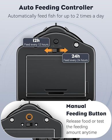 Pawfly Automatic Fish Feeder for Aquarium Auto Vacation Timer Fish Feeder for Fish Tank 60 ml Adjustable Fish Food Dispenser for Pellets Flakes Strips, Battery Operated (Battery Not Included) in Saudi Arabia