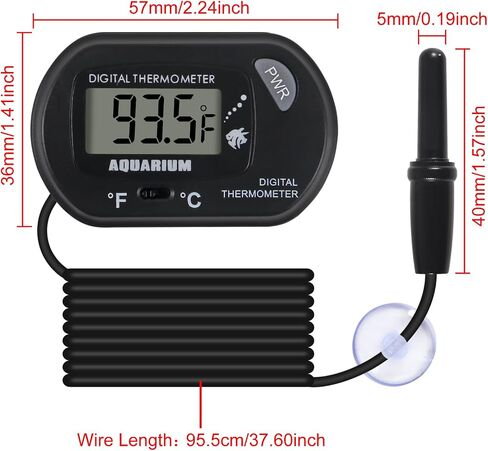 6 PackLCD ميزان حرارة رقمي لحوض الأسماك، درجة حرارة تررم المياه لخزان الأسماك مع كوب شفط لحوض الأسماك تررم المياه in Kuwait