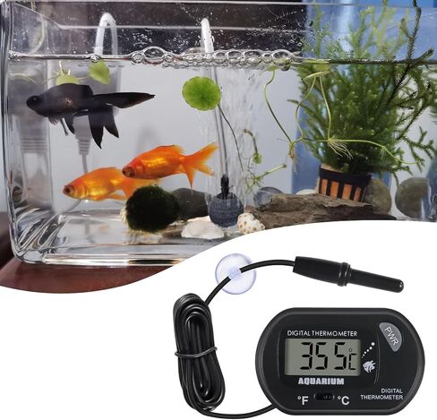 6 PackLCD ميزان حرارة رقمي لحوض الأسماك، درجة حرارة تررم المياه لخزان الأسماك مع كوب شفط لحوض الأسماك تررم المياه in Kuwait