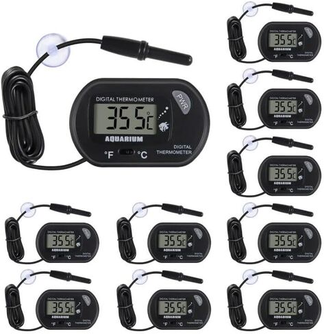 6 PackLCD ميزان حرارة رقمي لحوض الأسماك، درجة حرارة تررم المياه لخزان الأسماك مع كوب شفط لحوض الأسماك تررم المياه in Kuwait