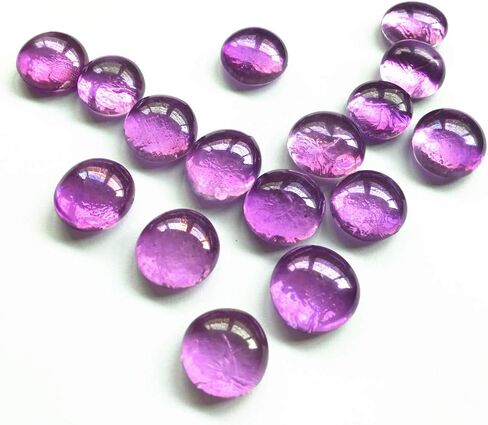 Glass Gems Stone, 1 Lb (1 Pound) Flat Pebbles Marbles for Vase Fillers, Wedding Table Scatter, Aquarium Fillers Decor, Party Decoration, Crystal Rocks (Approx 100 pcs) (Purple) in Saudi Arabia