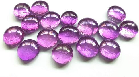 Glass Gems Stone, 1 Lb (1 Pound) Flat Pebbles Marbles for Vase Fillers, Wedding Table Scatter, Aquarium Fillers Decor, Party Decoration, Crystal Rocks (Approx 100 pcs) (Purple) in Saudi Arabia