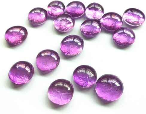 Glass Gems Stone, 1 Lb (1 Pound) Flat Pebbles Marbles for Vase Fillers, Wedding Table Scatter, Aquarium Fillers Decor, Party Decoration, Crystal Rocks (Approx 100 pcs) (Purple) in Saudi Arabia