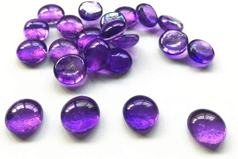 Glass Gems Stone, 1 Lb (1 Pound) Flat Pebbles Marbles for Vase Fillers, Wedding Table Scatter, Aquarium Fillers Decor, Party Decoration, Crystal Rocks (Approx 100 pcs) (Purple) in Saudi Arabia
