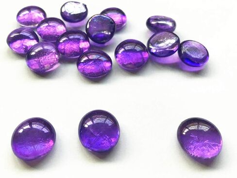 Glass Gems Stone, 1 Lb (1 Pound) Flat Pebbles Marbles for Vase Fillers, Wedding Table Scatter, Aquarium Fillers Decor, Party Decoration, Crystal Rocks (Approx 100 pcs) (Purple) in Saudi Arabia