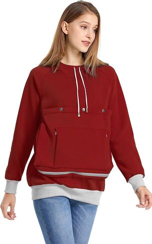 Cat Dog Carrier Hoodie Large Pet Pouch Sweatshirt Puppy Kitten Holder Pullover Top Kangaroo Hoodies for Women in Saudi Arabia