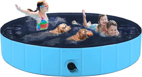 Dog Pool Foldable pet Pool Large Dog Swimming Pool pet Swimming Pool PVC Non-Slip Pool for All Kinds of pets48-12in in Saudi Arabia