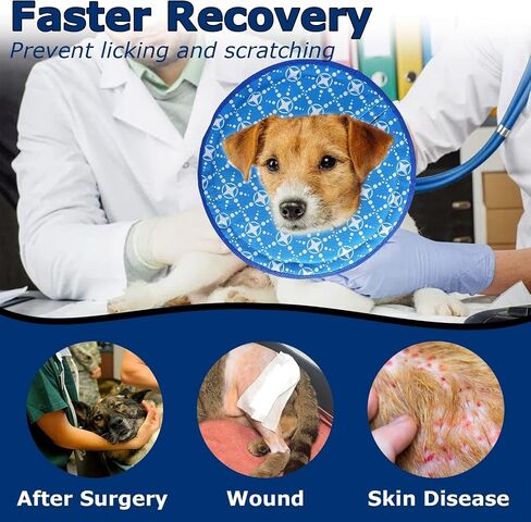 Crazy Felix Soft Dog Cones for Large Medium Small Dogs, Dog Recovery Cone Collar Alternative After Surgery to Stop Licking Scratching, Elizabethan Collar with Hook & Loop Drawstring in Saudi Arabia