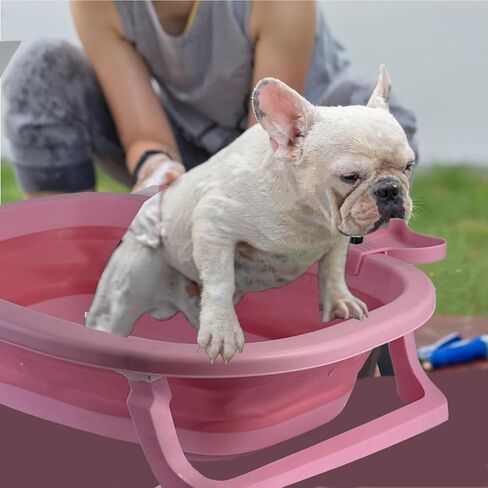 Pet Bathtub, Portable Puppy Bathtub with Dog Toys for Easy Baths and Easy Storage, Dog Bath Tubs for Small Medium Pets-Foldable Pet Shower Tub with Drainage Hole, 26.5 x 17.2 x 7.8In,Blue in Kuwait