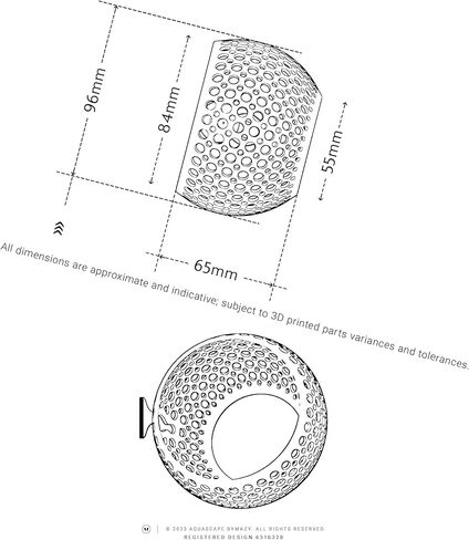صالة الكهف، زخرفة حوض السمك المخبأ مع كوب شفط للبيتا والأسماك والروبيان للسباحة والاختباء والراحة - ديكور حوض السمك مع حامل نباتي (متوسط، أبيض شفاف) in Kuwait