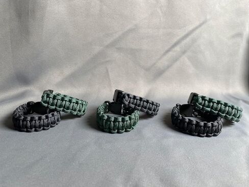 Solid Paracord 550 Bracelets - 2 Pack (L, Emerald Green and Black) in Saudi Arabia