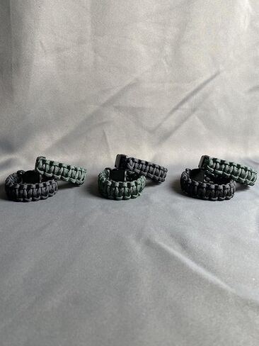 Solid Paracord 550 Bracelets - 2 Pack (L, Emerald Green and Black) in Saudi Arabia