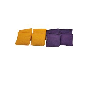 2 inch purple and yellow tabletop mini bean bags cornhole bean bag toss