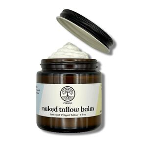 Handmade NAKED TALLOW BALM | 1 Ingredient - 100% Grass Fed Tallow | Whole Body & Face | Whipped & UNSCENTED for Sensititve Dry Skin, Babies, Eczema, Psoriasis, Rosacea (2oz)