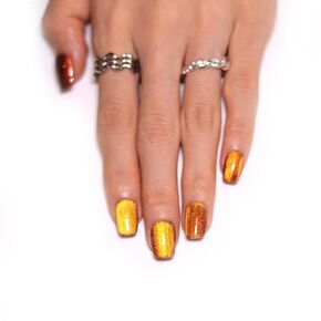 100% handmade sparkle press on naila (Golden(L))
