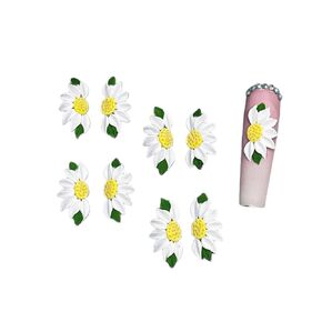 Set 10Pcs 3D Sunflowers Flower Nail Art Handmade by Acrylic Powder Design Floral Salon Decor,3D -Flowers -Nails -Charms -For Women Girls (Half Sunflower 2# 10PCs)