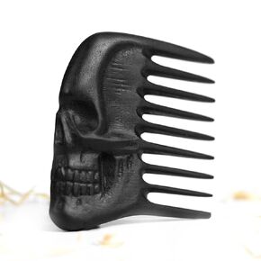 Handmade Wooden Beard Comb for Men Eco-Friendly Natural Wood Anti-Static Beard Grooming Tool Perfect for Styling Detangling & Shaping Gentle on Beard & Skin Sustainable Gift Idea (Pear Skull)