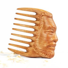 Premium Wooden Beard Comb Handmade Natural Wood Comb for Men’s Beard Care Perfect for Styling Grooming and Detangling Beard & Mustache Walnut Comb Beard Accessories Wood Beard Comb (Walnut Man)