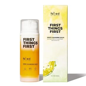 First Things First Deep Cleansing Balm, Oil Cleanser for Face & Makeup Remover with Kalahari Melon, Sacha Inchi, & Sea Buckthorn Oil, Pump Dispenser, Clean Skincare, 3.4 oz