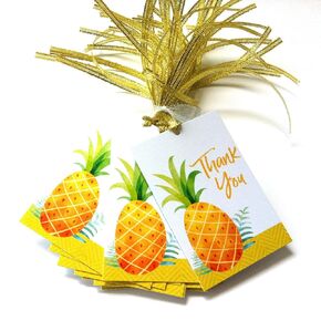 Sweet Pineapple Thank You Favor Tags by Adore By Nat - Summer Tropical Fruit Party Gift Tags - Set of 24