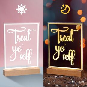Hoolerry LED Acrylic Bar Table Sign 8" x 10" Neon Acrylic Sign, Snack Candy Bar Sign with Stand Clear Acrylic Sign with White Text for Dessert Flower Bar Decor(Sweets Bar Sign)