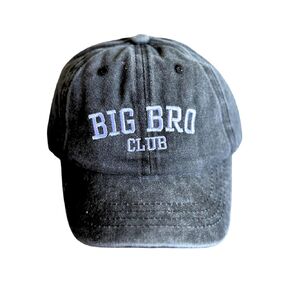 Big Bro Club Embroidered Baseball Caps for Toddler Boy, Big Brother Hat Toddler, Big Brother Announcement, New Big Brother Gifts From Sibling. BLACK