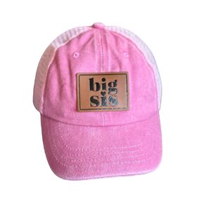 Big Bro Lil Sister Snapback Hat, Sibling Matching Hats, Leather Patch Cap for Boy Girl, Hospital Gifts For Big Sis, Lil Sis, Lil Bro, Big Brother Baby Announcement (Gray/White Mesh, Big Bro)