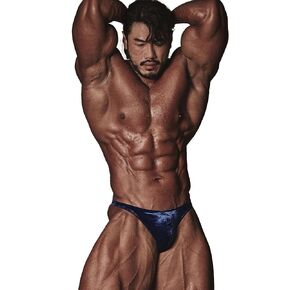 FIED V Cut Bodybuilding Trunks Posing Suits Competition (Velvet Royal BLUE) (30)