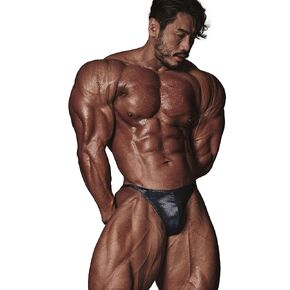 FIED V Cut Bodybuilding Trunks Posing Suits Competition Shiny Foil (Black) (32)
