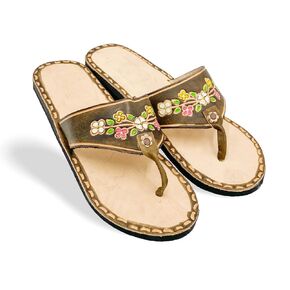 موديل Kuxtal - Mayan Huarache - نسائي صناعة يدوية 100% | صندل ملون مصنوع من الجلد المكسيكي مرسومة يدويًا | شقق | Huarache Artesanal - Hecho a Mano مصنوع يدويًا في المكسيك (7 الولايات المتحدة)