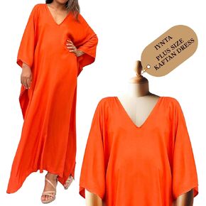 Plus Size Kaftan Dresses for Women, Handmade Caftans for Women - Individually Dyed Oversized Dress, Maxi Dress, Sundress, & Swimsuit Coverup for Vacation, Night Out, Loungewear