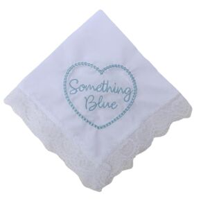 Garters - "Something Blue" Lace Wedding Bridal Handkerchief With Blue Embroidery Bridal Handkerchief For Bride Gift For Bride Something Blue