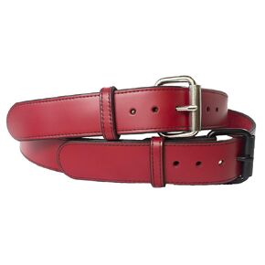 Leather Belt 1 1/2" Genuine Red Leather Belt Changable Buckle, Leather Dress Belt, Birthday Gift, Fathers Day, Big and Tall, Personalized Free, Proudly Made in USA