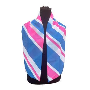 Jack Jill Pink Blue Scarf 48in x 8in (White)