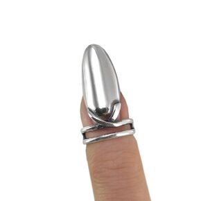Pinky Sterling Silver Fingernail Ring: Adjustable Nail Armor Fingertip Ring. Claw Ring - A Bold Statement Piece and Protective Finger Nail Armor