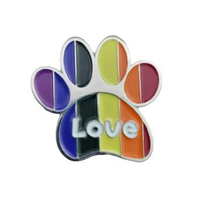 Rainbow Love Paw Print Enamel Pin