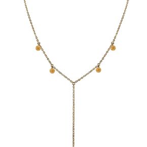 Luna Tide Citrine Boho Y Necklace in Bronze