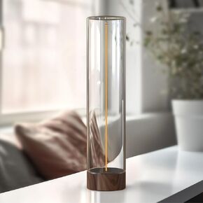 New handmade minimalist soft magnetic LED lamp/night light, touch infinite dimming USB power, 360° luminous glass and wood, suitable for livingroom/bedroom/bedside lamp/gift (Small, Yellow(2700K))