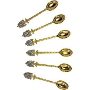 ملعقة معدنية تركية أصلية منقوشة على الطراز العثماني - هدية عرقية لمحبي القهوة والشاي (فضي) in Kuwait