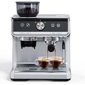 Coffee Machine 20 Bar Pressure, Stainless Steel Espresso Maker Cappuccino, And Macchiato With Milk Frother 2.8l Water Tank, Commercial Espresso Machine Barista Kit, For Latte