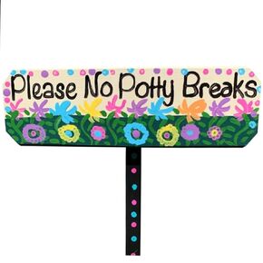 Please No Potty Breaks weather protected sign with composite stake Curb Your Dog No Peeing outdoor garden decor petwalker reminder