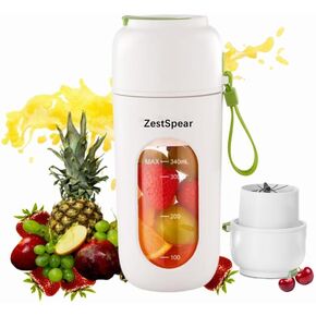 Portable Blender USB Rechargeable, Personal Size Blender for Shakes and Smoothies, Strong Cutting Power with 12 Blades, for Smoothies Shakes Baby Food and Proteins - Home Office Gym Sports and Travel