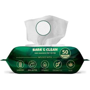 440 Dog Wipes for Cleaning and Deodorizing - 4 Pack of 110 8.5" x 9" Bamboo Pet Wipes - Compostable, Hypoallergenic Puppy Wipes - Dog Wipes for Paws, Butt, and Body