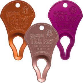 The Original Tick Key - Tick Detaching Device - Portable, Safe and Highly Effective Tick Detaching Tool 3 Pack (Assorted)