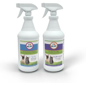 I Love My Pet Kit: Pet Stain & Odor Remover with Oxy Care & Vanilla Lavendar Pet Odor Neutralizer, 2-Pack 32oz Bottles, Safe for Home with Pets and Children