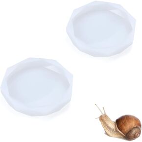 2 Pack Snail Water Dish for Land Snails Pet Snail Water Bowl Silicone Snail Calcium Bowl Snail Feeder Dish